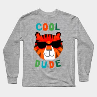 cool dude kids tiger shirt Long Sleeve T-Shirt